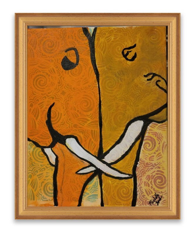 Original Mixed Media Elephant Painting Abstract African Wildlife Canvas Art OOAK