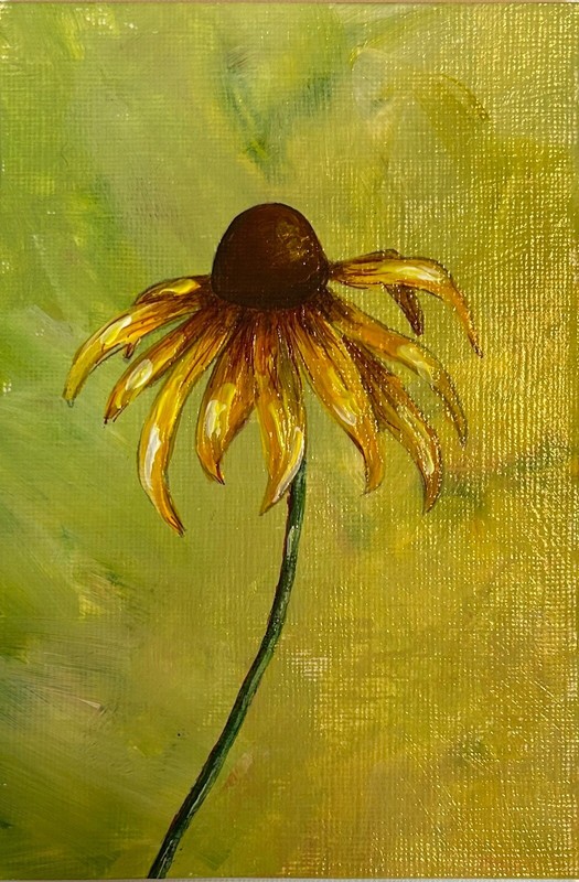 Small Original Acrylic Painting Flowers Black Eyed Susan Backyard Flowers Garden gallery