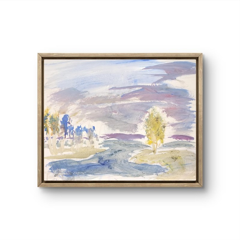 Modern Expressionist Original Abstract Paper 11x14 Trees Landscape, Basil Arts gallery