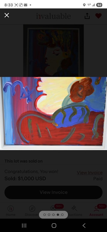 PETER MAX "Blushing Beauty"| ORIGINAL ACRYLIC PAINTING ON CANVAS 20"x 16" COA gallery