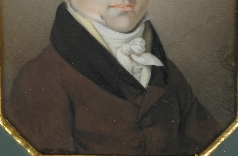 Heinrich Schoedl (1777-1838) "Portrait of a young gentleman" fine miniature 1810 gallery