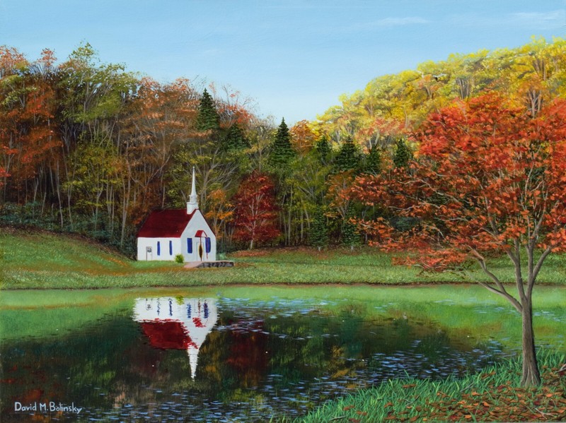 Rippling Waters Campground in West Virginia oil painting original signed framed 