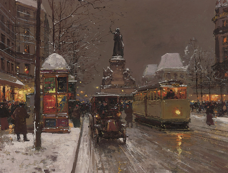 Art Giclee Printed Oil Painting Print Picture Paris street scene Home Decor