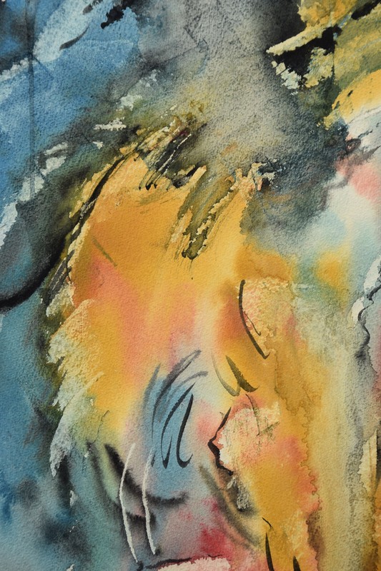 Curt Wittenbecher 1901-1978 / Aquarell 1974 "Um das goldene Vliess" Abstraktion gallery