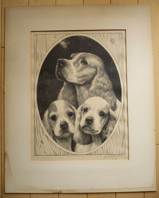 GEORGE FORD MORRIS, SIGNED LITHOGRAPH PRINT DOG PORTRAIT, MODERN & LISTED ART