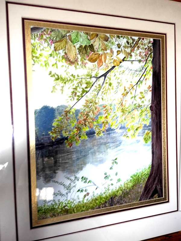 RIVER WATERCOLOR PAINTING Picture 25 1/4″ x 31″