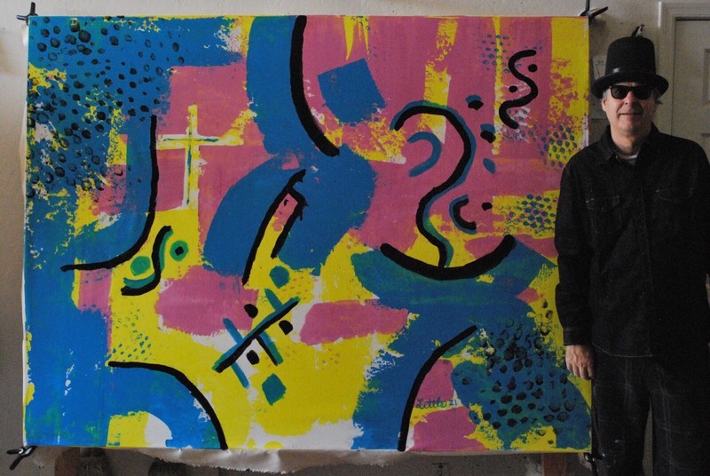 Mark Little, Authentic, original,Painting￼, 81” X 62” Acrylic, Abstract, POP Art