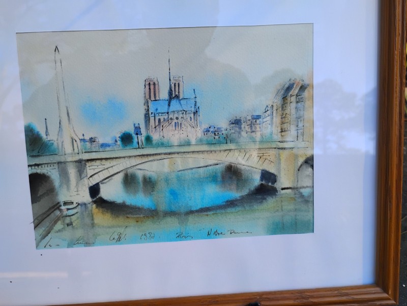 Paintings Pr French Eiffel Tower/Notre Dame