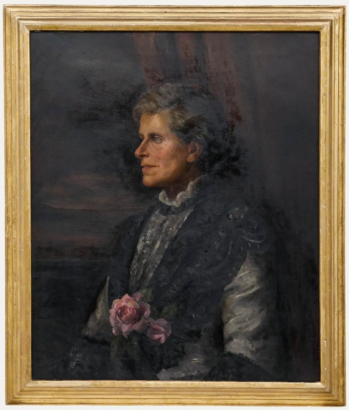 Framed Early 20th Century Oil – Portrait of Mrs Preston