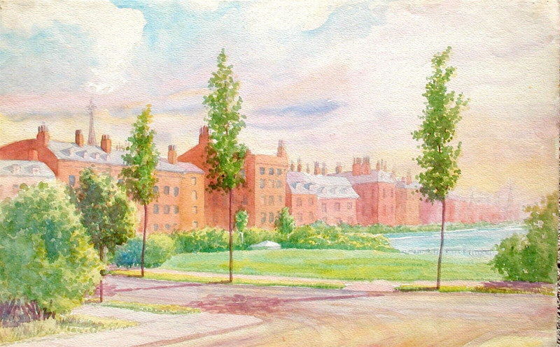 James L. Thompson Boston Artist (I) St. Charles River Near Charles Street