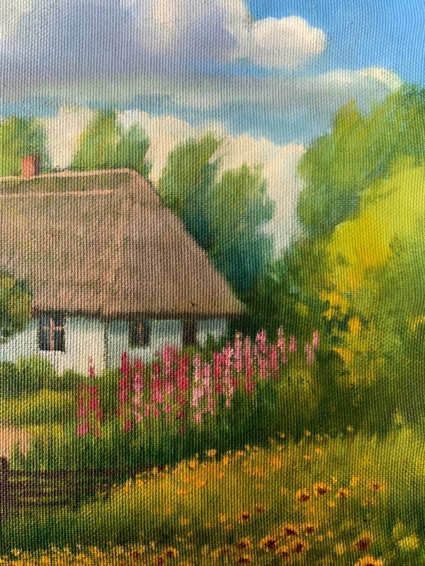 Oil Painting Country Coziness M. Burdylo Unframed Original Decor Art nAAA3409 gallery