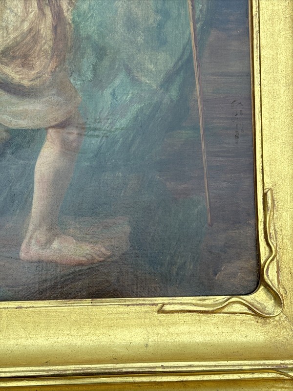 MASTERFUL PAINTING PORTRAIT 19TH CENTURY MYSTERY ARTIST COASTAL ANTIQUE BEACH gallery