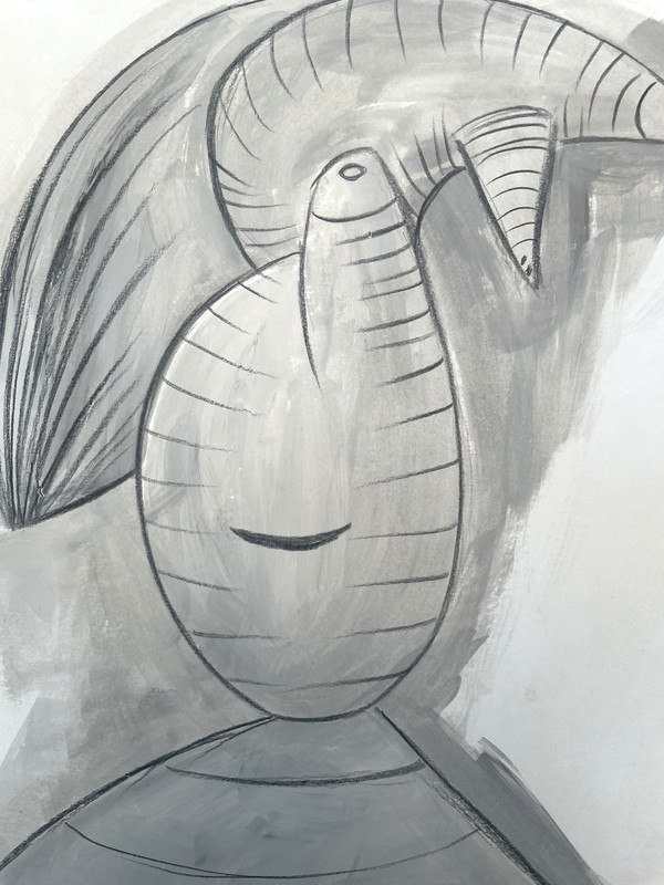 Picasso Pablo Original Painting Drawing Figure Surreal Abstract Signed Art F97 gallery