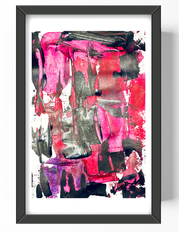 Guajardo Art: Ruby Amethyst 9X6 Paper Vibrant Colorful Abstract
