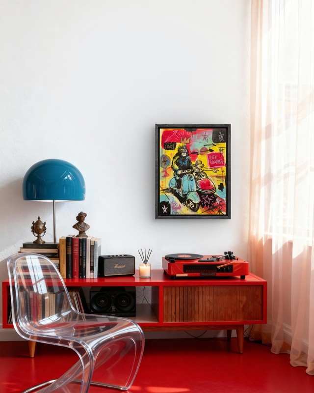 Faris Art-Get Going-11x14 Neo Expressionism Original Artwork on Canvas gallery