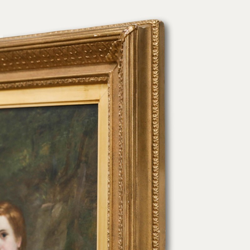 Mid 19th Century Oil - Children and Spaniel gallery