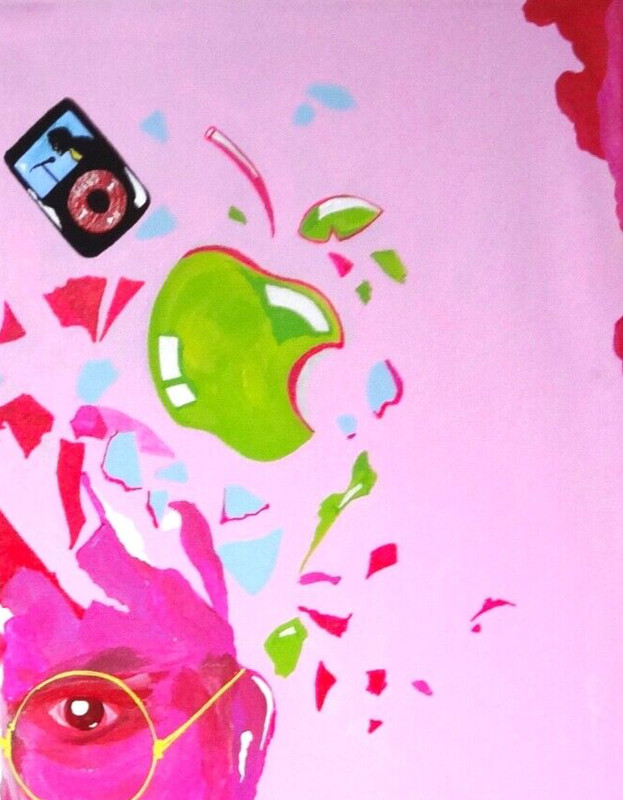 Apple STEVE JOBS Computer ORIGINAL Large C. Painting COA 2010 Rare . COLLECTOR gallery