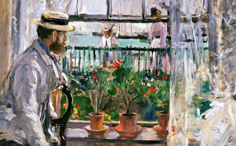 Eugene Manet on Isle of Wight Painting by Berthe Morisot Reproduction