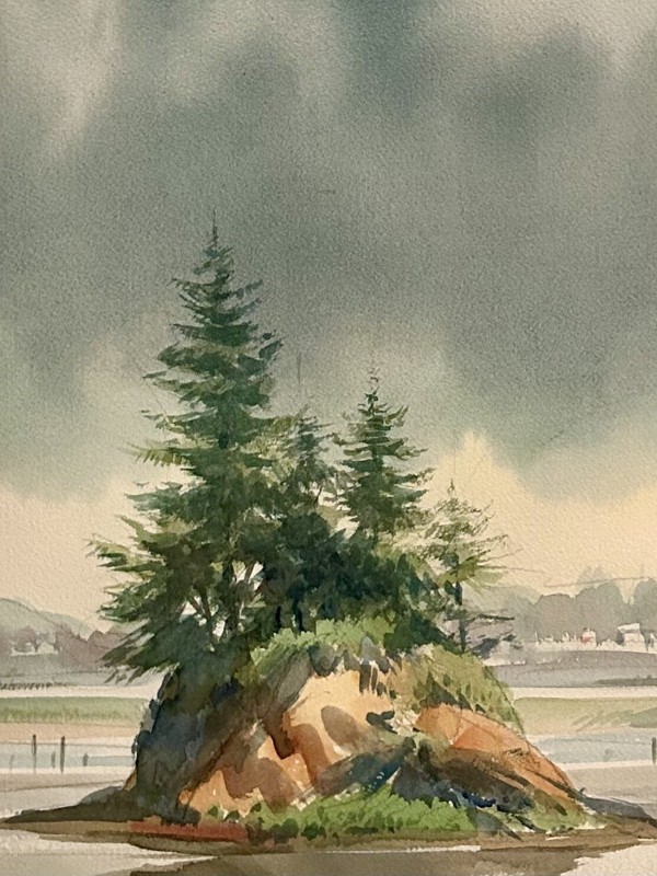 Signed Jess Cauthorn AWS (1923-2005) Watercolor Painting 23”x29” C-1960 gallery