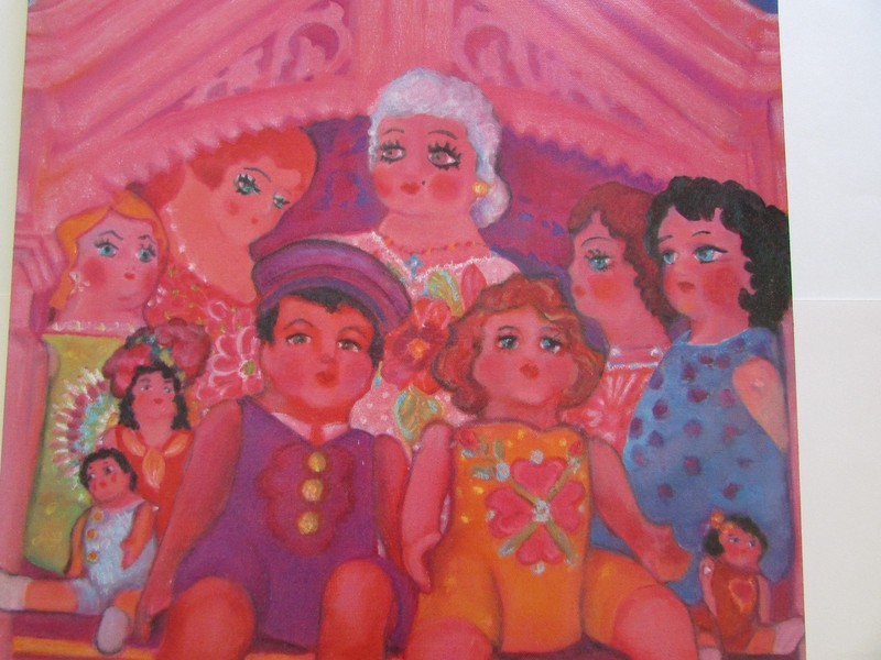 Signed Sara Eyestone Santa Fe Giclee Painting on Canvas Mexican Lupita Dolls gallery