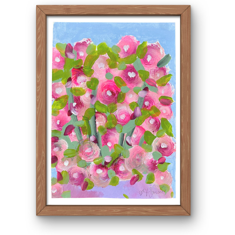Muse Era Floral Roses 7×10 Bouquet Expressionist Original Painting Abstract Art