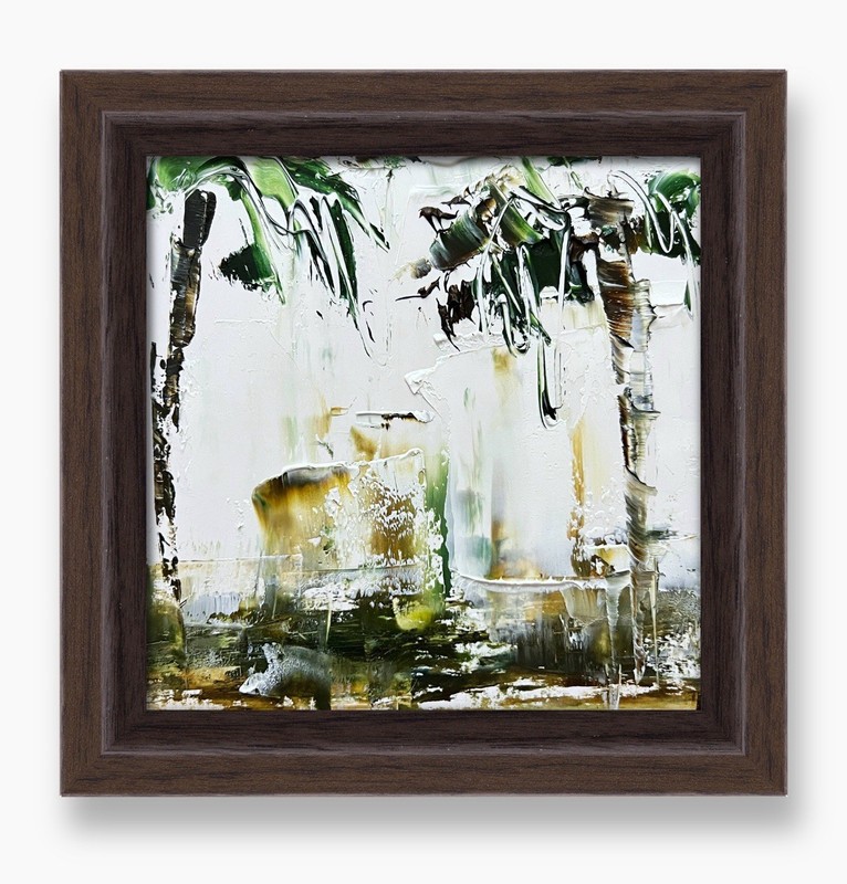 Australian Tropical Light Artwork — Green Palm Abstract Art for Beachy Interiors gallery