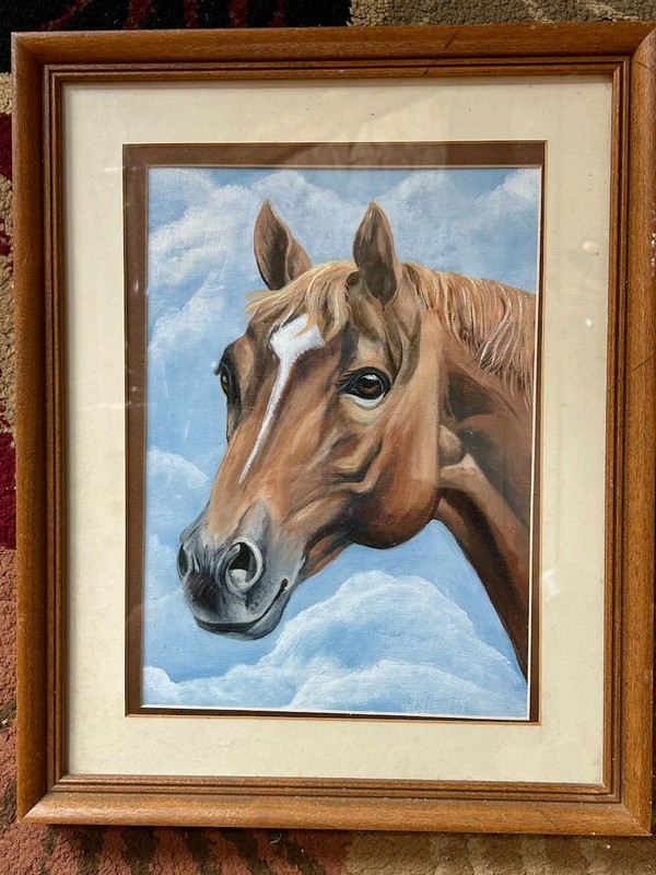 VICKY HOILMON ACRYLIC OR OIL HORSE HEAD STUDY PAINTING 2005
