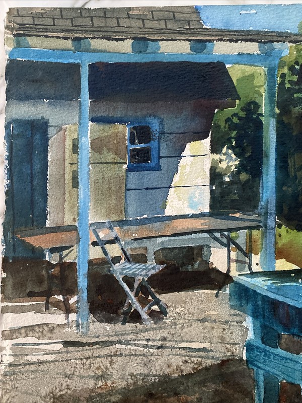 James F Minnicks (Connecticut 1927-2001) Watercooler Signed Watercolor Painting gallery