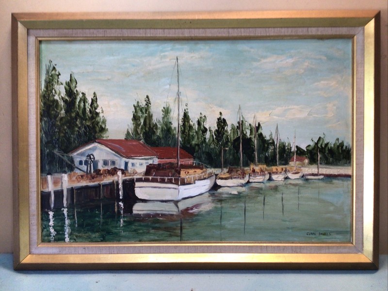 Coral Daniels Port Fairy Framed Oil Painting 1976