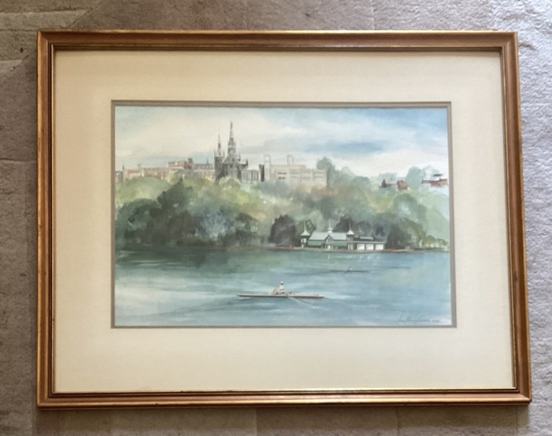 Original Watercolor Painting by Jean Ranney Smith, Washington’s River, 1978, USA