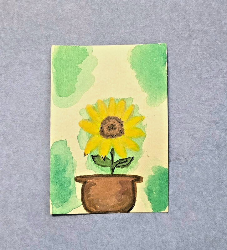 ACEO Original, Acrylic, Sunflower, 3 of 4 Rebecca Southern