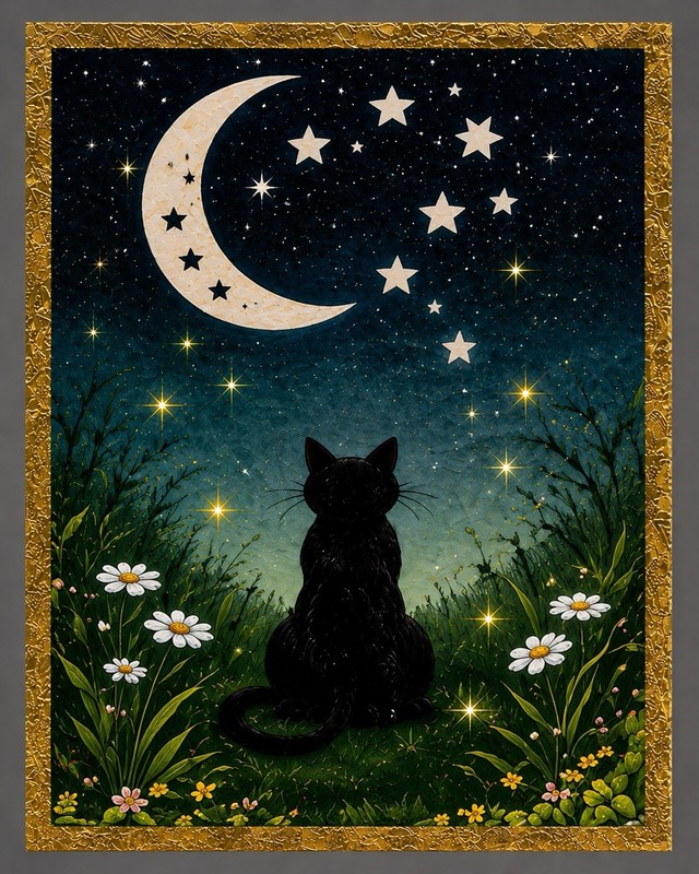 ACEO Limited Edition Print Set Four Seasons Cat Art 3.5x2.5 gallery