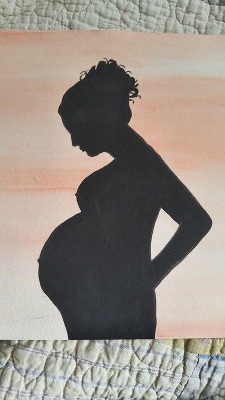 Art Lady Side Profile, Original, Watercolor