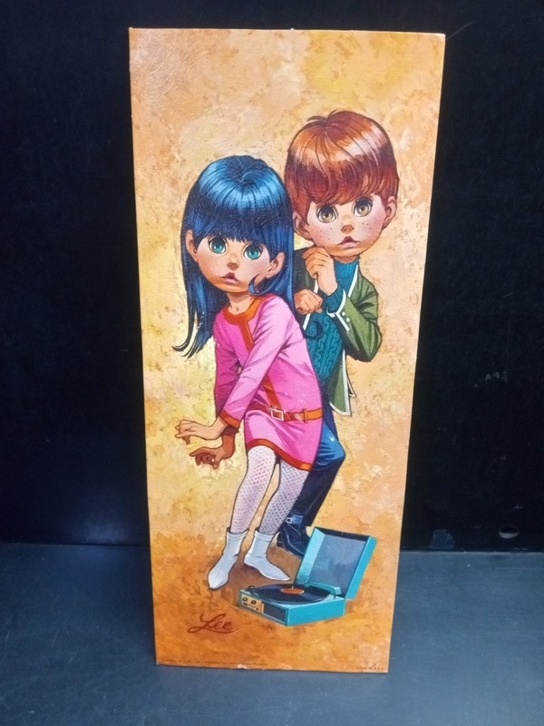 Vintage Lee Big Eyed Boy And Girl «Go-Go» Teen Rocker 1960s Retro Mod