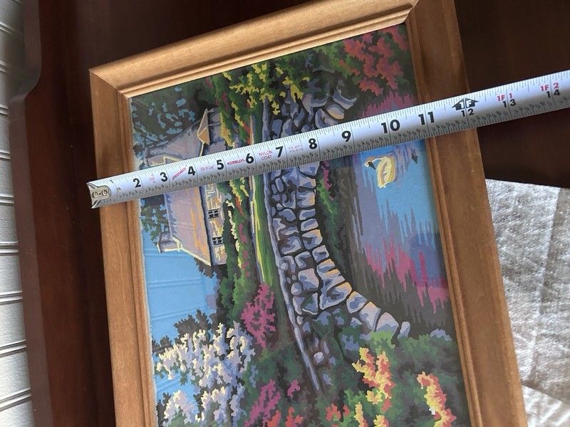 Vintage Craft Master Swan Lake Paint By Numbers Cottage Swan Framed Colorful gallery