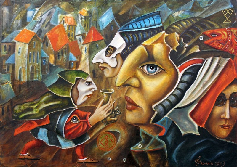 ORIGINAL Painting OIL canvas modern CONTEMPORARY ART BY Pronkin 2023 BALANCE 2 gallery