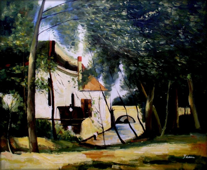 Camille Corot the Mill of Saint-Nicolas-les-Arraz Repro Oil Painting 20x24in