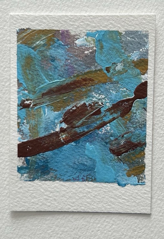 ACEO Painting ‘80’s Dixie Abstract’ Mixed Media Original Painting By Sasha Lehto