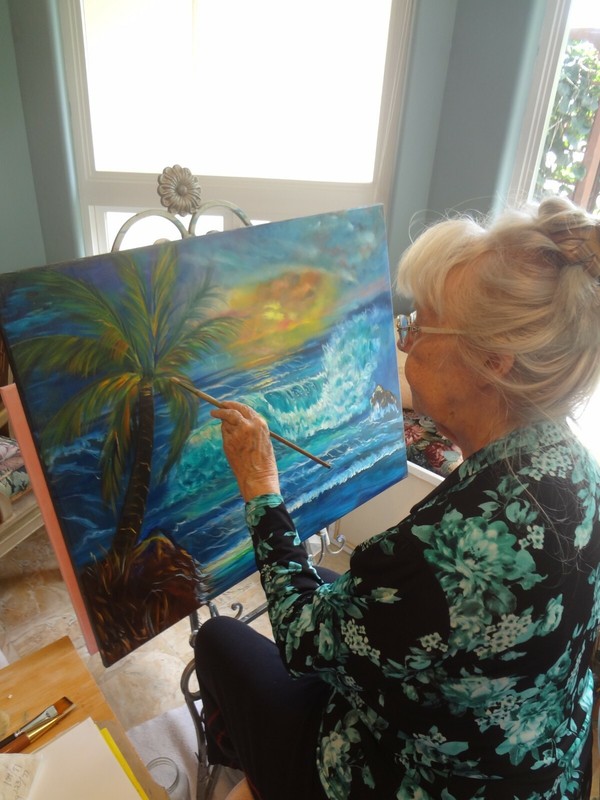 HAWAII ARTIST "Sunset Beach " Original Oil Painting gallery
