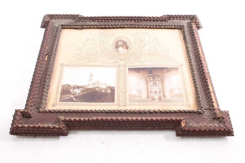 1 x Very Old Picture Frame 48.5cm x 41cm x 2.5cm Wooden Antique Vintage gallery