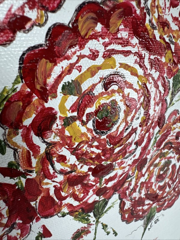 Original Floral Painting On Canvas 14x11” gallery
