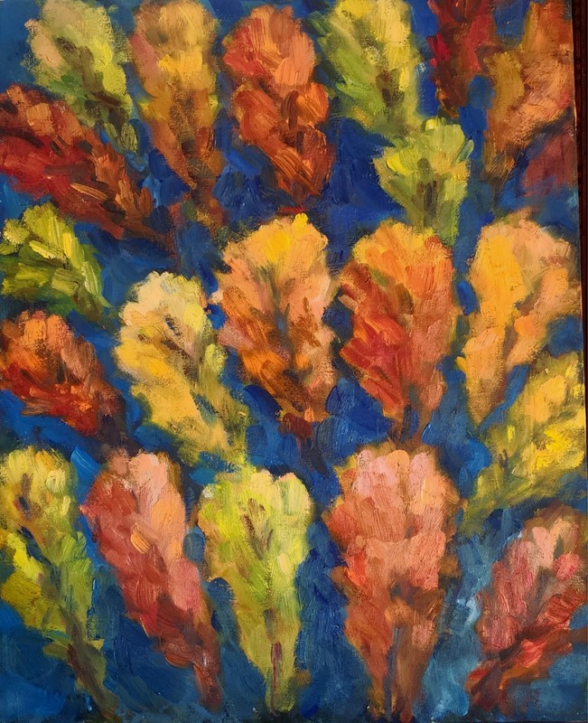 Original Oil Painting Snapdragons Modern Impressionism Floral OOAK by Donalee