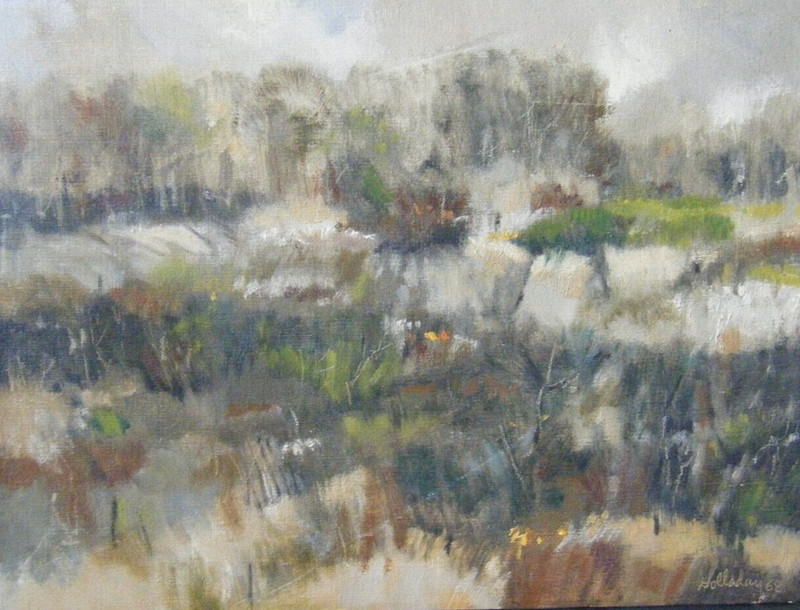 1958 Harlan H Holladay Expressionist Modernist Mid Century Modern Painting