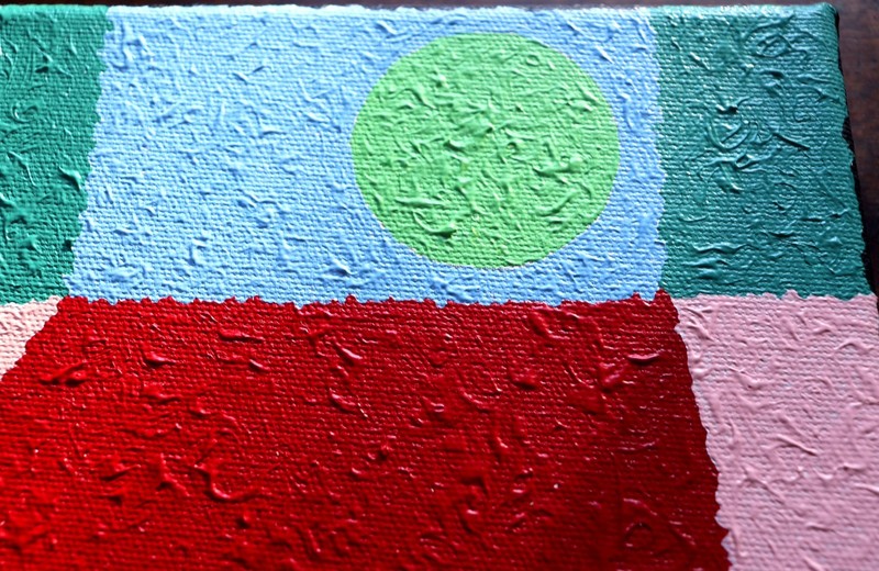 Original CohAn Mid-Century Design Acrylic Painting "Geometric Abstract" 8" x 10" gallery
