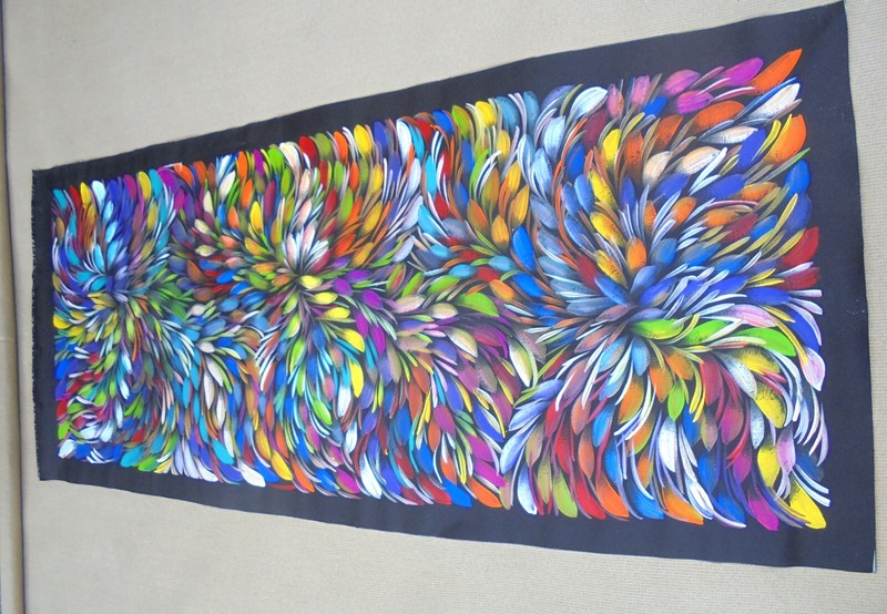SELINA NUMINA 160 x 70 cm Original Aboriginal Painting. Bush Medicine Leaves gallery