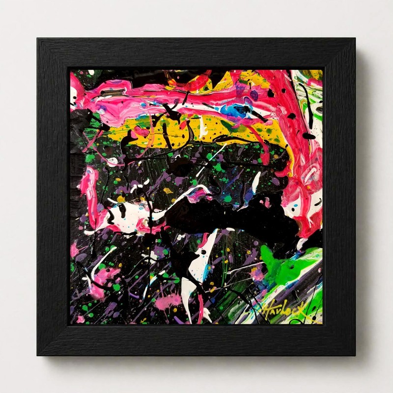 Perceptual Liberation SET of 2 Abstract Art Paintings Framed Signed HAVLOCK gallery
