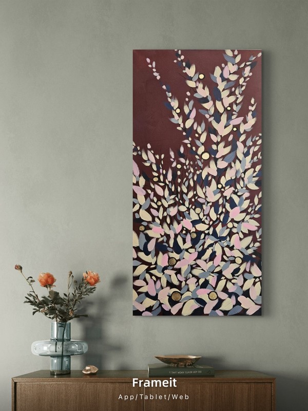 LARGE ORIGINAL Modern ABSTRACT Floral Acrylic PAINTING On 1m x 50cm Canvas gallery