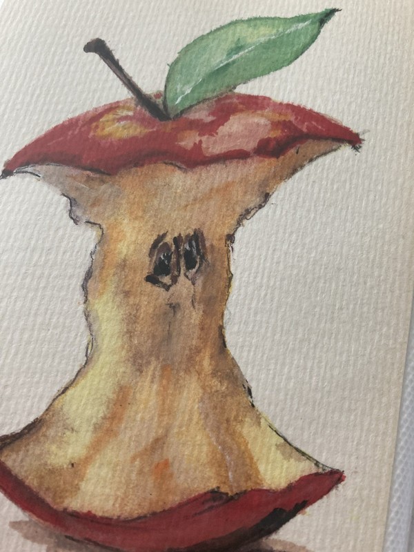 4pcs Bundle Original Fruits Painting cards. Paper.5.5x4 Signed.Free Shipping gallery