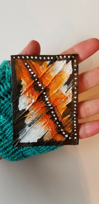 Acrylic ACEO painting /canvas/abstract art/stripes/modern art/abstract painting