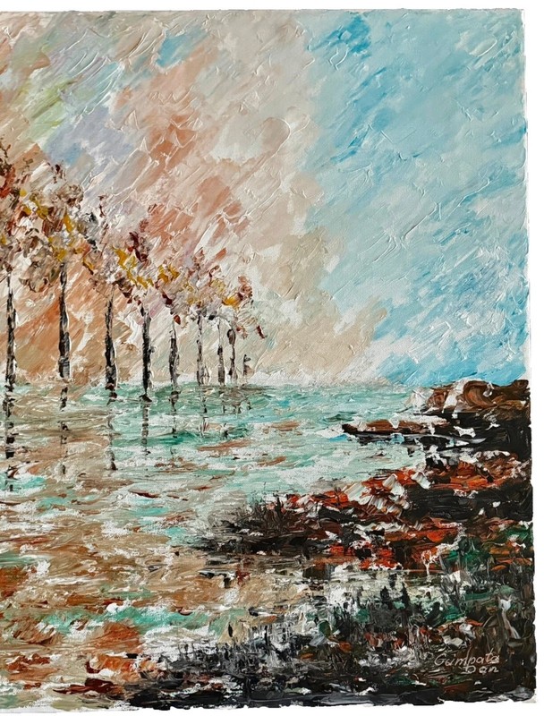 “Silent Reflection” Original Acrylic Painting by Dan Cumpata Signed 30”x24” gallery